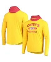 Men's New Era Gold, Red Kansas City Chiefs Active Block Hoodie Long Sleeve T-shirt