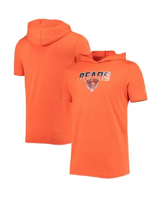 Men's New Era Heathered Orange Chicago Bears Team Brushed Hoodie T-shirt