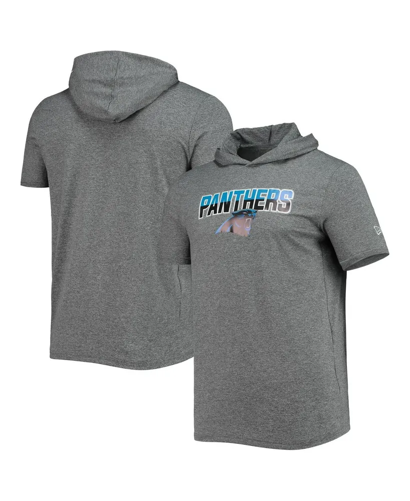 Men's New Era Heathered Gray Carolina Panthers Team Brushed Hoodie T-shirt