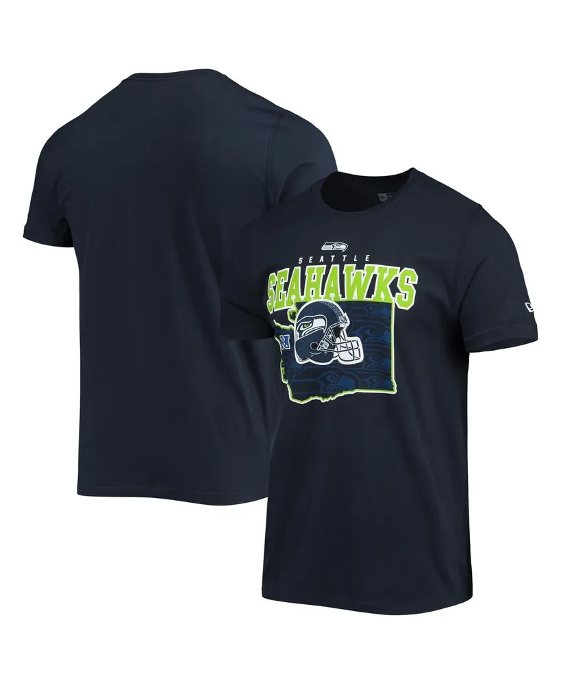 Men's New Era College Navy Seattle Seahawks Combine Authentic Sweep T-Shirt Size: Large