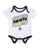 Newborn and Infant Boys Girls Black, White New Orleans Saints Monterey Tie-Dye 2-Pack Bodysuit Set