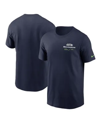 Men's Nike College Navy Seattle Seahawks Infograph Lockup Performance T-shirt