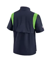 Men's Nike College Navy Seattle Seahawks Coach Chevron Lockup Quarter-Zip Top