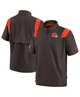 Men's Nike Brown Cleveland Browns Coaches Chevron Lockup Pullover Top