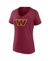 Women's Fanatics Terry McLaurin Burgundy Washington Commanders Player Icon Name and Number V-Neck T-shirt