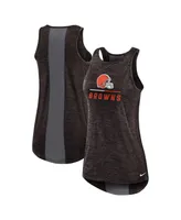 Women's Nike Brown Cleveland Browns High Neck Performance Tank Top