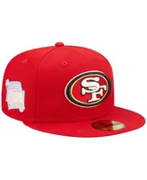 Men's New Era Scarlet San Francisco 49ers Super Bowl Xxiv Pop Sweat 59FIFTY Fitted Hat