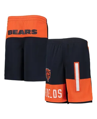 Big Boys Justin Fields Navy Chicago Bears Name and Number Player Shorts