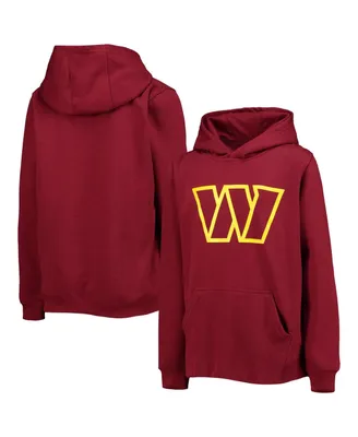 Big Boys Burgundy Washington Commanders Team Logo Pullover Hoodie