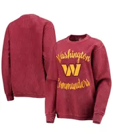 Women's G-iii 4Her by Carl Banks Burgundy Washington Commanders Comfy Cord Pullover Sweatshirt