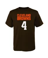 Big Boys Deshaun Watson Brown Cleveland Browns Mainliner Player Name and Number T-shirt