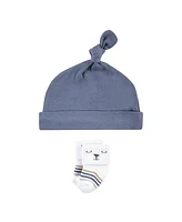 Hudson Baby Baby Boys Hudson Cap and Socks Set, Dinosaur, 0-9 Months