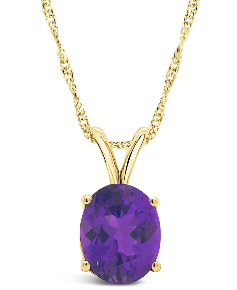 Macy's Amethyst (2-1/2 ct. t.w.) Pendant Necklace in 14K Gold