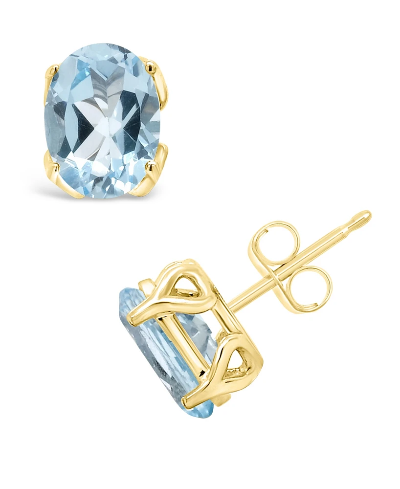 Macy's Topaz (3-1/5 ct. t.w.) Stud Earrings in 14K Gold