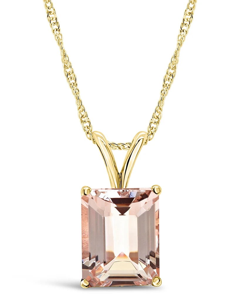 Macy's Morganite (3 ct. t.w.) Pendant Necklace in 14K Gold