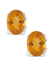 Macy's Citrine (2-3/8 ct. t.w.) Stud Earrings in 14K White Gold