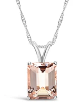 Macy's Morganite (3 ct. t.w.) Pendant Necklace in 14K White Gold
