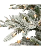 7 .5' Pre-Lit Flocked Aspen Fir Tree with 600 Color Select Led Lights, 1319 Tips