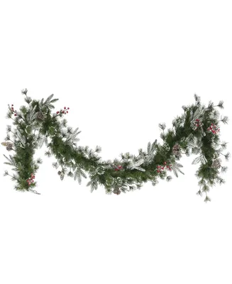 110" Decorated Garland with Pine Cones Berries, 220 Tips