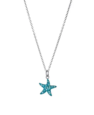 Giani Bernini Crystal Starfish Pendant Necklace (0.07 ct. t.w.) in Sterling Silver