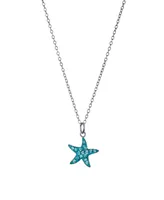 Giani Bernini Crystal Starfish Pendant Necklace (0.07 ct. t.w.) in Sterling Silver