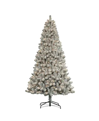 6' Pre-Lit Flocked Virginia Pine Tree with 250 Underwriters Laboratories Clear Incandescent Lights, 659 Tips