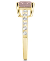 Macy's Morganite (2 Ct. T.w.) and Diamond (1/3 Ring 14K Yellow Gold