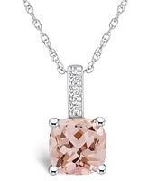 Macy's Morganite ( Ct. T.w.) and Diamond Accent Pendant Necklace in 14K Gold