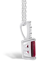 Macy's Garnet (2 Ct. T.w.) and Diamond Accent Pendant Necklace in 14K Gold