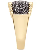 Wrapped in Love Black Diamond Bead Edge Ring (1 ct. t.w.) in 14k Gold, Created for Macy's