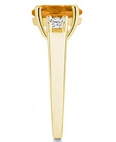 Macy's Citrine and Diamond Ring (2-1/2 ct.t.w 1/3 ct.t.w) 14K Yellow Gold