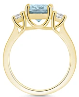 Macy's Aquamarine and Diamond Ring (2-1/2 ct.t.w 1/3 ct.t.w) 14K Yellow Gold