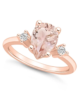 Macy's Morganite and Diamond Ring (1-5/8 ct.t.w 1/10 ct.t.w) 14K Rose Gold