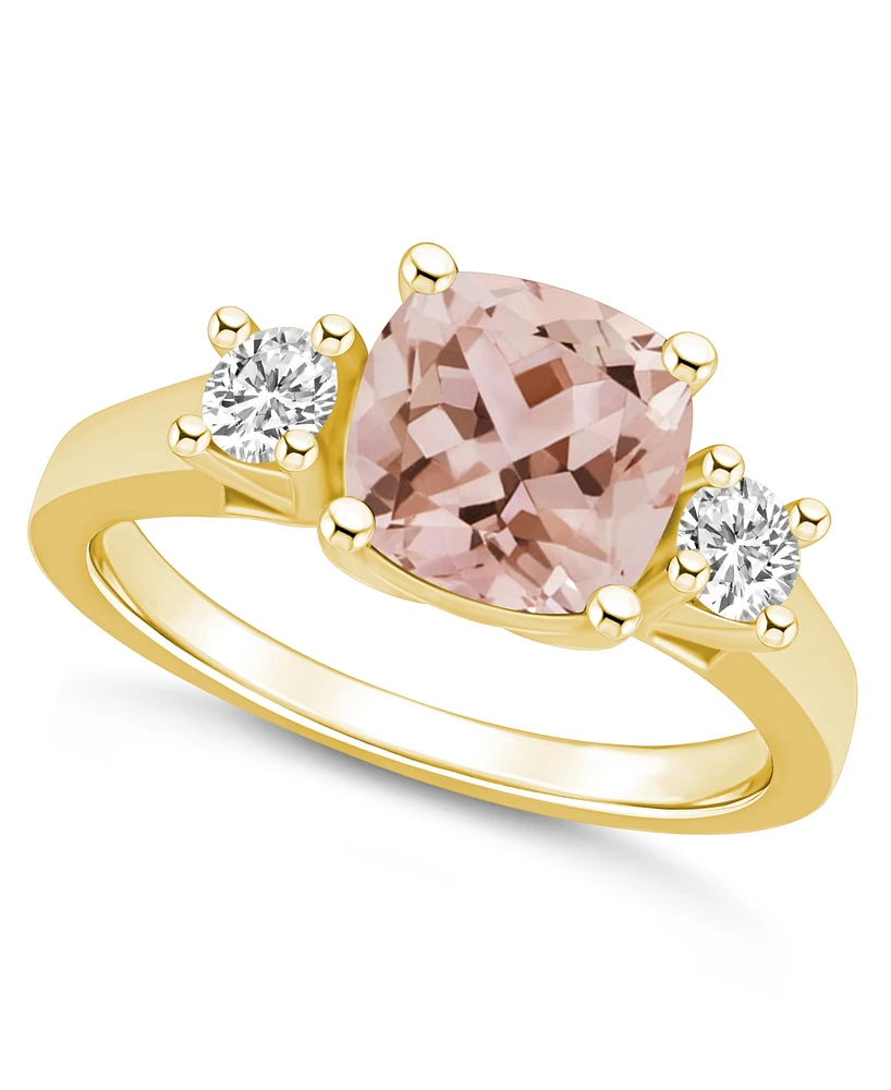 Macy's Morganite (2 ct. t.w.) and Diamond (1/3 Ring 14K Yellow Gold