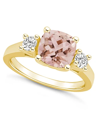 Macy's Morganite (2 ct. t.w.) and Diamond (1/3 Ring 14K Yellow Gold