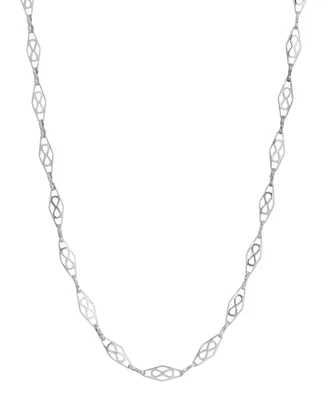 2028 Silver-Tone Diamond Shaped Link Chain Necklace