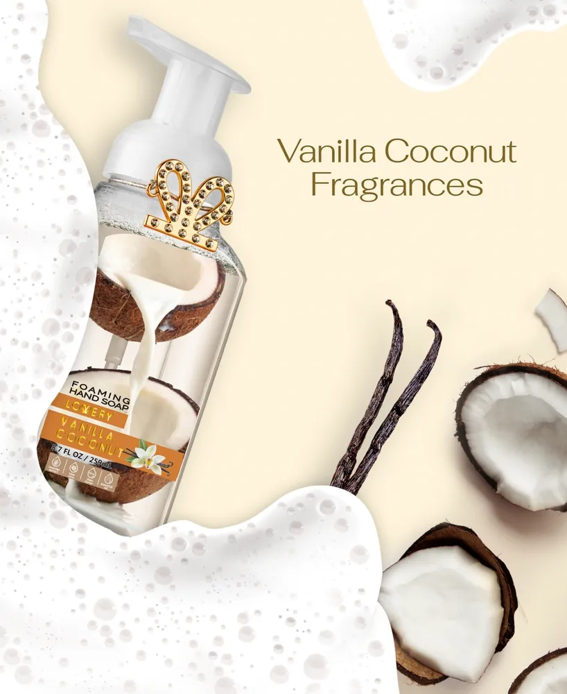 Lovery Hand Foaming Soap in Vanilla Coconut, Moisturizing Hand Soap with Flawless Crystal Heart Bracelet