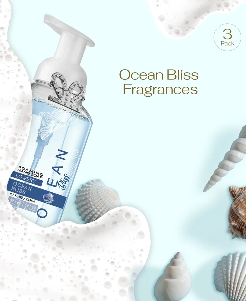Lovery Hand Foaming Soap in Ocean Bliss, Moisturizing Hand Soap with Flawless Crystal Heart Bracelet