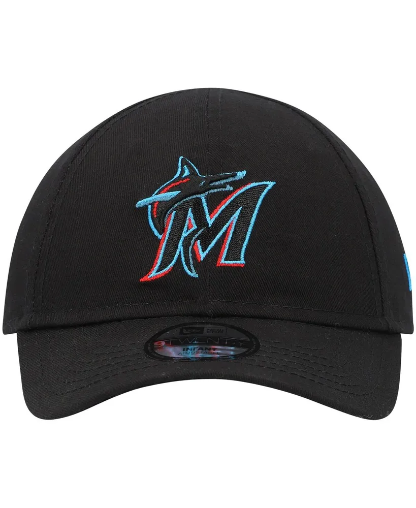 Newborn and Infant Boys and Girls New Era Black Miami Marlins My First 9TWENTY Stretch Fit Hat