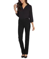 Nydj Women's Marilyn Straight Black Pull-On Jeans