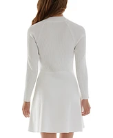 Bcx Juniors' Button-Detail Long-Sleeve Sweater Dress