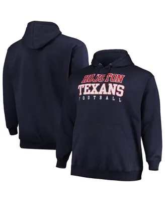 Men's Navy Houston Texans Big and Tall Stacked Pullover Hoodie