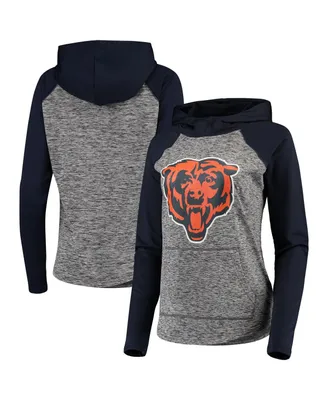 Women's G-iii 4Her by Carl Banks Heathered Gray and Navy Chicago Bears Championship Ring Pullover Hoodie