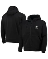 Men's Dunbrooke Black New Orleans Saints Shag Tri-Blend Full-Zip Raglan Hoodie