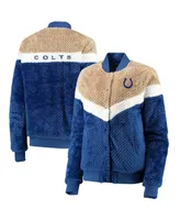 Women's G-iii 4Her by Carl Banks Royal, Cream Indianapolis Colts Riot Squad Sherpa Full-Snap Jacket