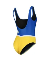 Women's Foco Royal Los Angeles Rams Team One-Piece Swimsuit