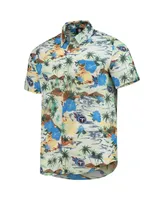 Men's Foco Cream Tennessee Titans Paradise Floral Button-Up Shirt