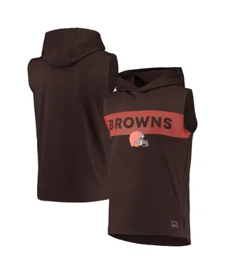 Men's Msx by Michael Strahan Brown Cleveland Browns Active Sleeveless Pullover Hoodie