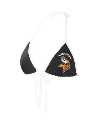 Women's G-iii 4Her by Carl Banks Black Minnesota Vikings Perfect Match Bikini Top