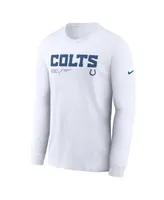 Men's Nike White Indianapolis Colts Infograph Lock Up Performance Long Sleeve T-shirt